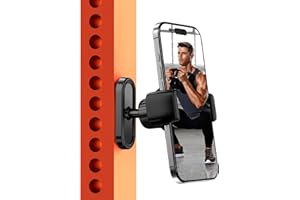 UBeesize Gym Magnetic Phone Holder, 1-Sec Install 360° Adjustable Ball Joint and Durable Base, Universal Magnetic Phone Mount with Smartphones Works on Any Surface (Metal Plate Included)