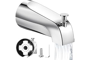 FOSENLION Tub Spout with Diverter – Slip-Fit Bathtub Faucet Spout Replacement, 1/2” Copper Pipe Connection, Easy to Install, Universal for Bathroom Shower (Chrome)