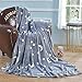 DECOSY Plush Blanket 60''x80'', Super Soft Cozy Velvet Star Shining Luminous Blanket, Glow in The Dark Blanket Couch Blankets and Throws Birthday Dark Gray