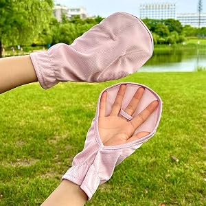 1 Pair Hand Sun Protection Gloves for Women Loose Fit,UV Protector Breathable Comfortable Fingerless Gloves for Driving