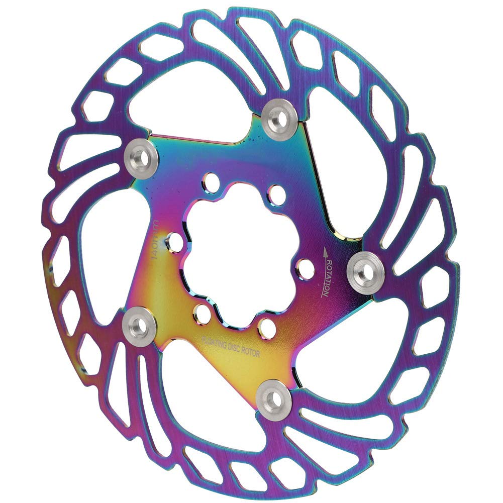 POENVFPO Disc Brake Rotor, Stainless Steel Outer Ring, Hollow Design, 6 Nails Disc Brake Rotor Cycling Accessory for Mountain Bike (140MM)