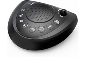 MESQOOL White Noise Machine – Portable Sound Machine Sleep Therapy with 24 Non Looping Natural Soothing Sounds, Memory Function, Auto-Off Timer, 2 USB Charger, Headphone Jack for Adults Baby Kids Travel