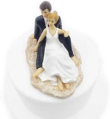 Amazon ロマンチックなカップル ビーチ新郎新婦 数字ウエディングケーキ 装飾 花嫁花婿5 5インチトッパーmusykrafties ウェディングケーキ 14 デコレーションツール オンライン通販