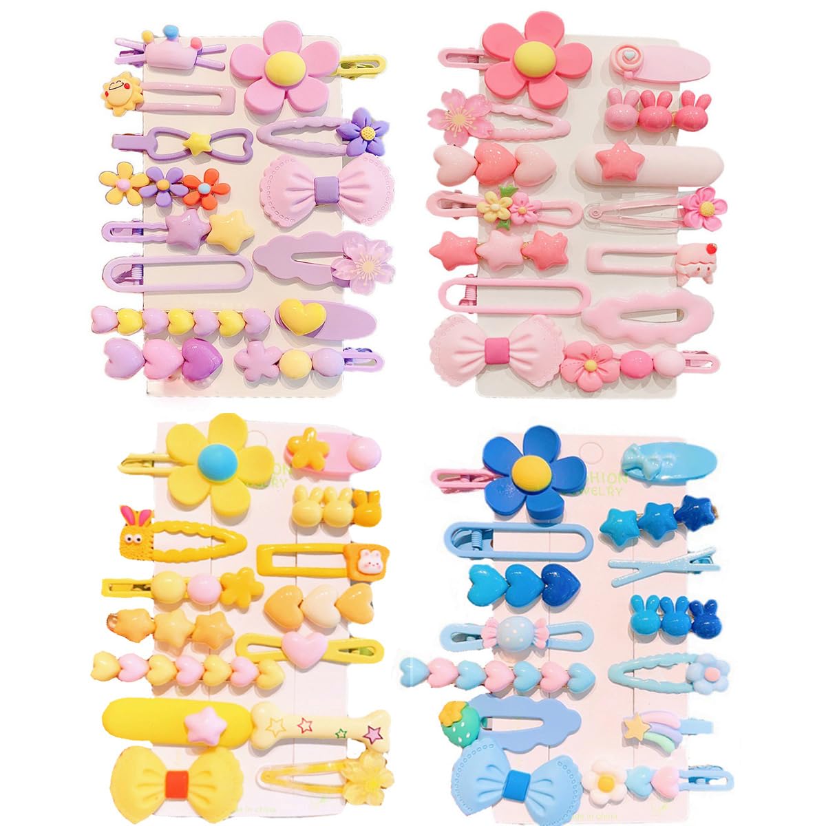 Photo 1 of 4 pack Girl Hair Clips Cute Hair Accessories for Kids Candy Color Hair Accessory for Little Girls Kids Teens,Multiple Patterns