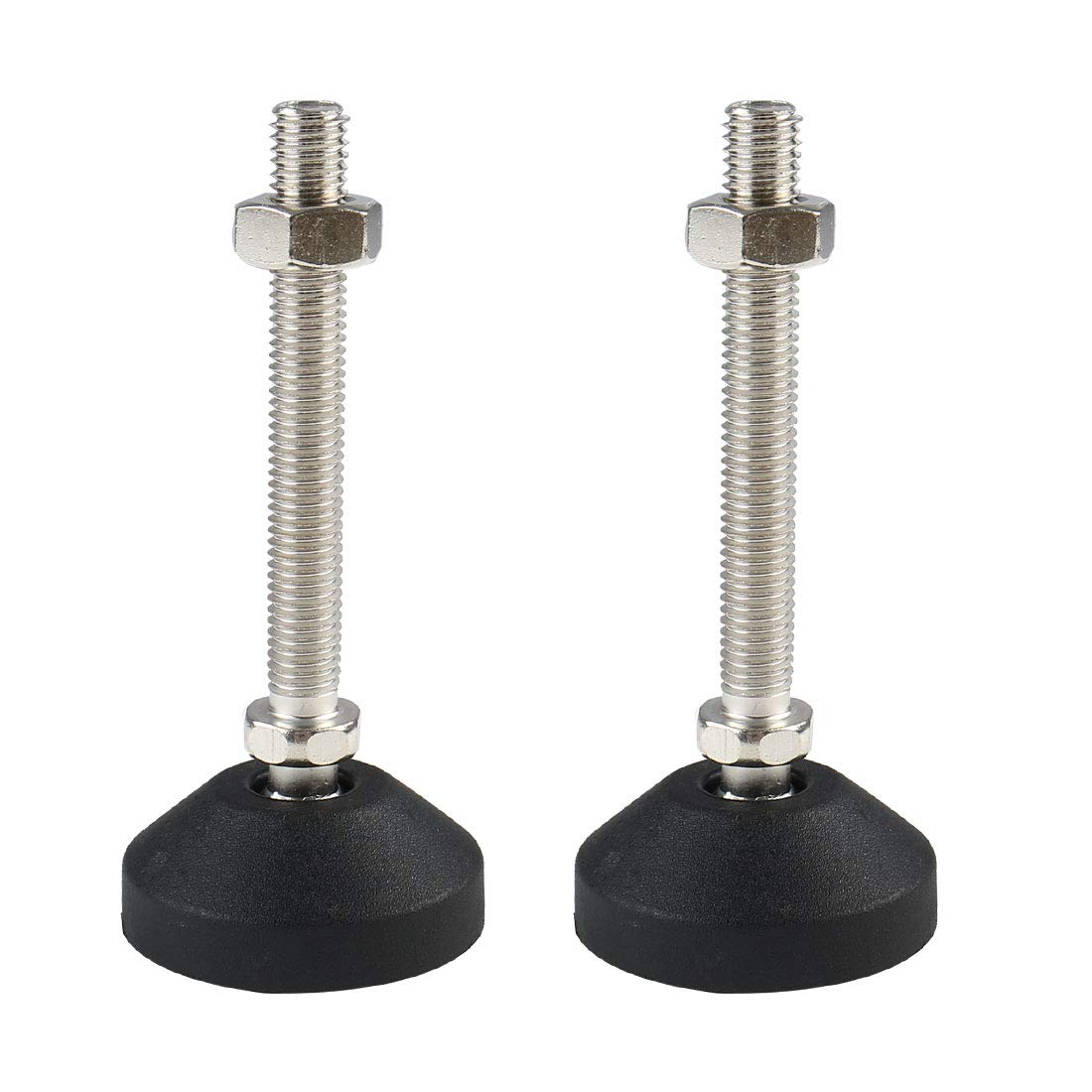 sourcing map M8 x 80mm Threaded Adjustable Leveling Foot Furniture Glide 2pcs