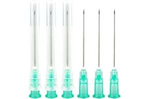 JIAYOUSHOT 100Pack -21Ga 1.5inch(38mm) Dispensing Needle,Individual Package of Injection Syringe Accessories with Luer Lock,Suitable for Refilling Liquid, Inks,Livestock and Industry(0.8*38mm)…