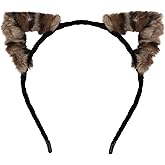 ANBALA Cheetah Ears Headband Cute Leopard Ears Headband for Women Girls Leopard Print Hairband for Costume Cosplay Halloween Party, Pack of 1, Brown