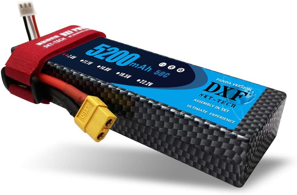DXF 7.4V 5200mAh 50C 2S LiPo Battery Pack HardCase with XT60 Plug for RC Car Traxxas Slash Buggy Team Associated