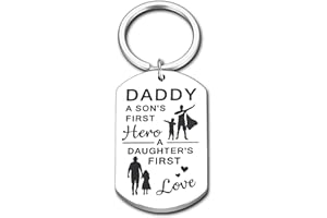 KINMES Gifts for Dad Fathers Day Birthday Christmas Keychain Gifts from Son Daughter
