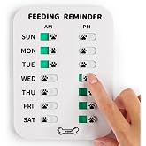YAUYIK Dog Feeding Reminder, Dog Fed Sign Tracker -Daily Am/Pm Chart-White | Magnetic Reminder Sticker Feed Your Pets, Fridge Magnets and Double Sided Tape, Helps You to Track Pet Feeding &amp; Medication
