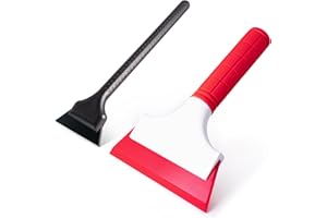 FOSHIO 2 Pack Car Squeegee, 5 inchs & 2 inchs Rubber Blade with Anti-Slip Handle Window Squeegee for Cleaning, Window Tint fo