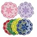 YoCosii 6pcs Doilies Cloth Lace Crochet Doilies Doilies for Tables Table Place Mats Placemats for Kitchen Coasters Doilies Round Handmade Crochet Cotton Lace Glass Bowl Dish Dining Table Mats 8 Inch