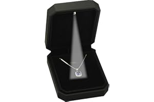 The Gifts & More LED Black Necklace Box Luxury Octagonal Design LED Pendant Jewelry Gift Box for Birthday, Mother's Day, Fath