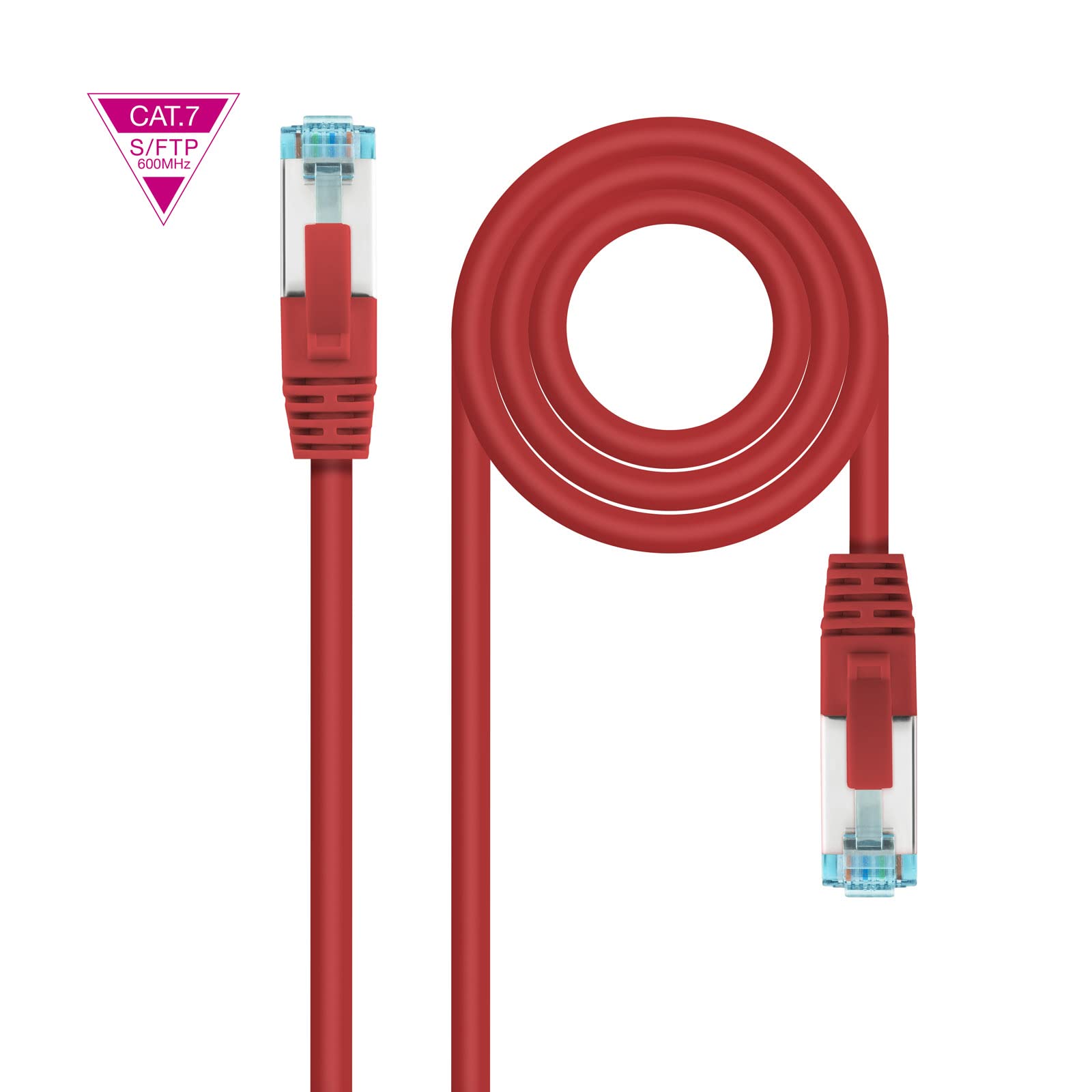 NANOCABLE 10.20.1700-R - Cat.7 600MHZ LSZH SFTP PIMF AWG26 Network Cable, Red, 0.5 m