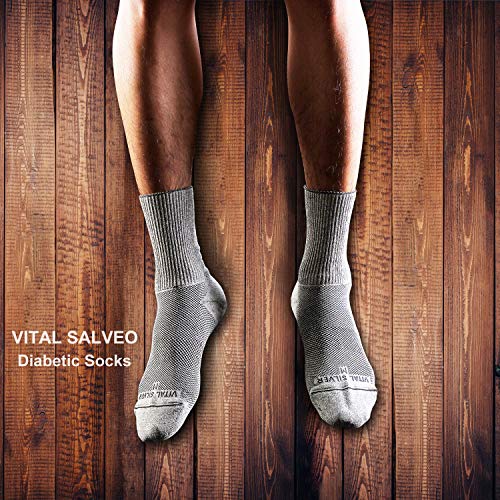 Vital Salveo- Soft Non Binding Seamless Circulation Diabetic Socks- Crew long (3 pairs) L - Thumbnail 3