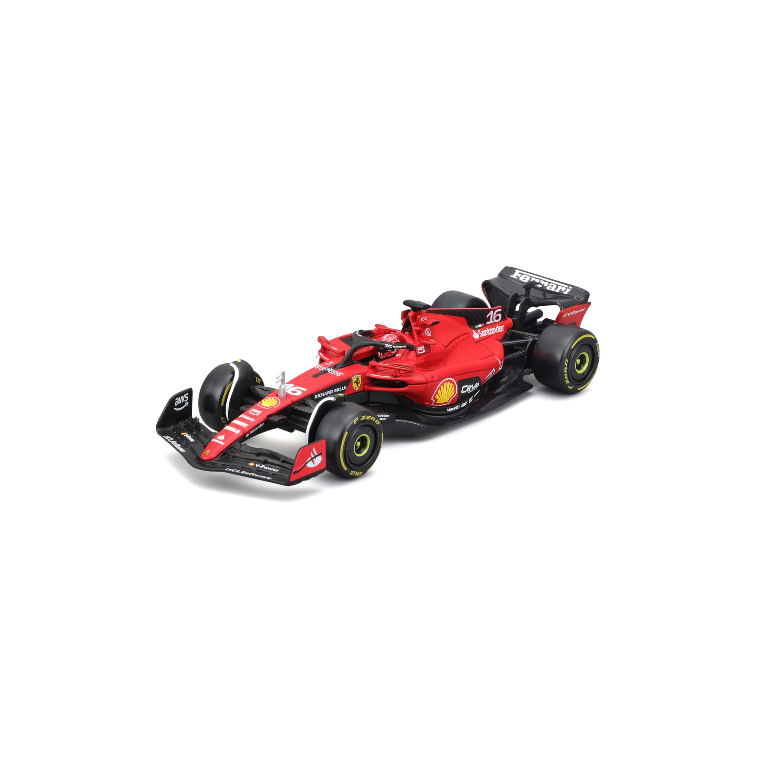 Photo 1 of *STUFF TOY POLICE CAR, NOT RACECAR, REFER TO SECOND PHOTO* 1:43 SFR Ferrari F1 Team Race Car (2023) with Helmet- Leclerc #16