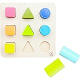 Hape Wooden Color and Shape Sorter Toy| Puzzle Board Montessori Preschool Educational Toy for Toddler 18M+