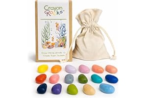 Crayon Rocks Seaside Collection, Rock Shape Crayons, 16 Count, Handwriting Development for Kids and Toddlers, Educational Art