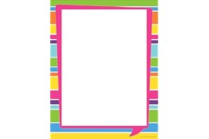 Barker Creek Happy Bright Stripes Computer Paper, 8-1/2 x 11 Inches, 50 Sheets