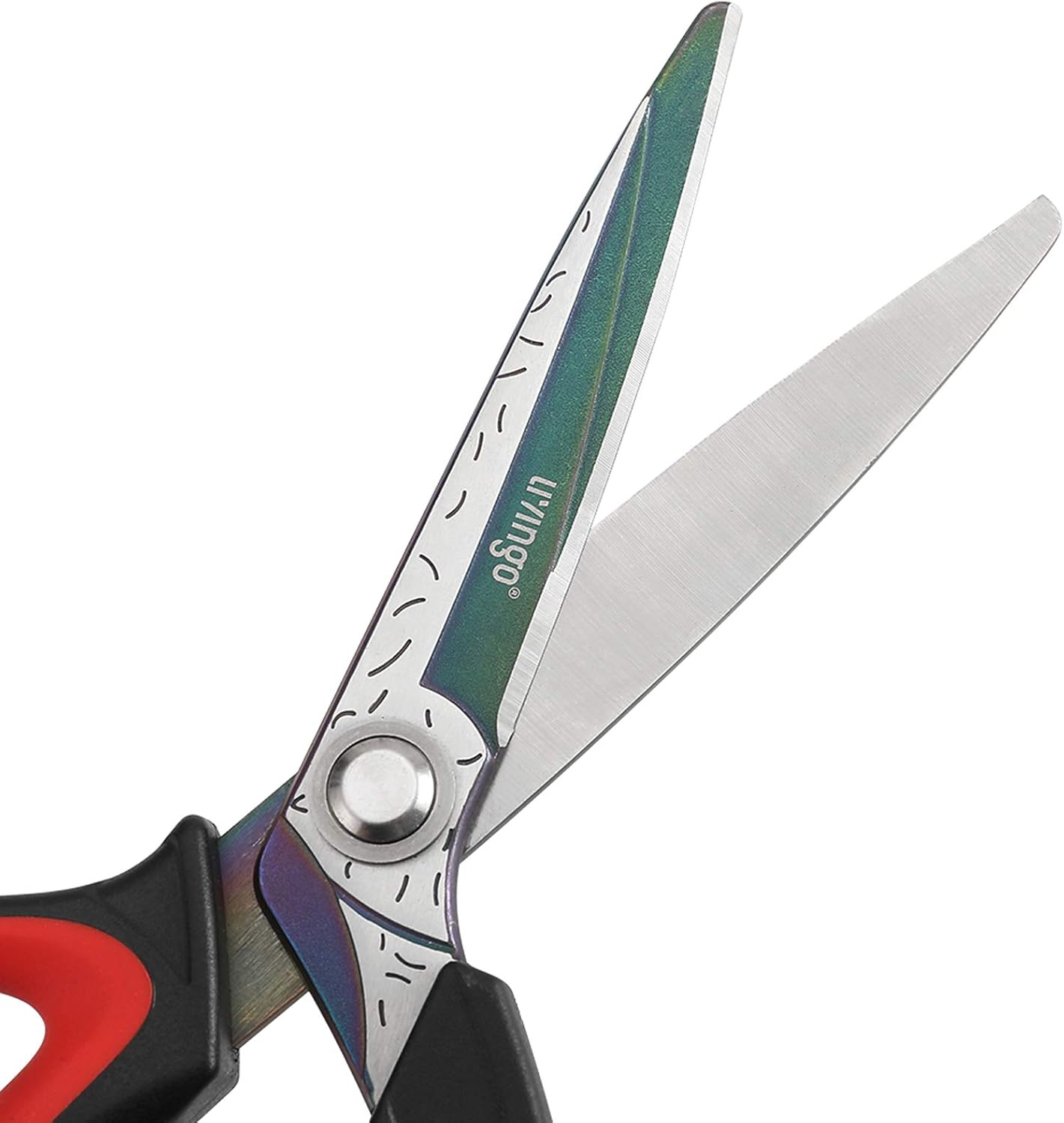 LIVINGO 10'' Multipurpose Heavy Duty Scissors, Premium Titanium Coating Forged Stainless Steel Tool Industrial Shears for Household Pruning, Gardening, Office - - 