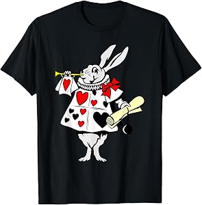 Alice in Wonderland Rabbit Easter T-Shirt Rabbit Playing Music T-Shirt