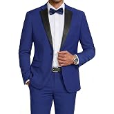 COOFANDY Mens Tuxedo Suit Set Slim Fit 2 Piece One Button Blazer Jacket Pants for Wedding,Dinner,Prom