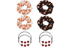 Basketball Hairtie Bracelet Set Sports Themed Accessories for Basketball Sport Party Gifts Elastic Ponytail Holder Cheerleade