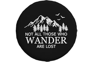 Spare Tire Cover with Not All Those Who Wander are Lost Pattern Wheel Protectors Weatherproof Wheel Covers Universal Fit for 