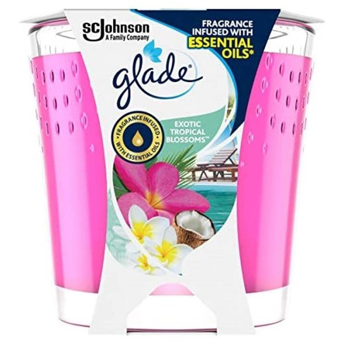 Glade Scented Candle, Air Freshener Wax Candle for Aromatherapy, 129g