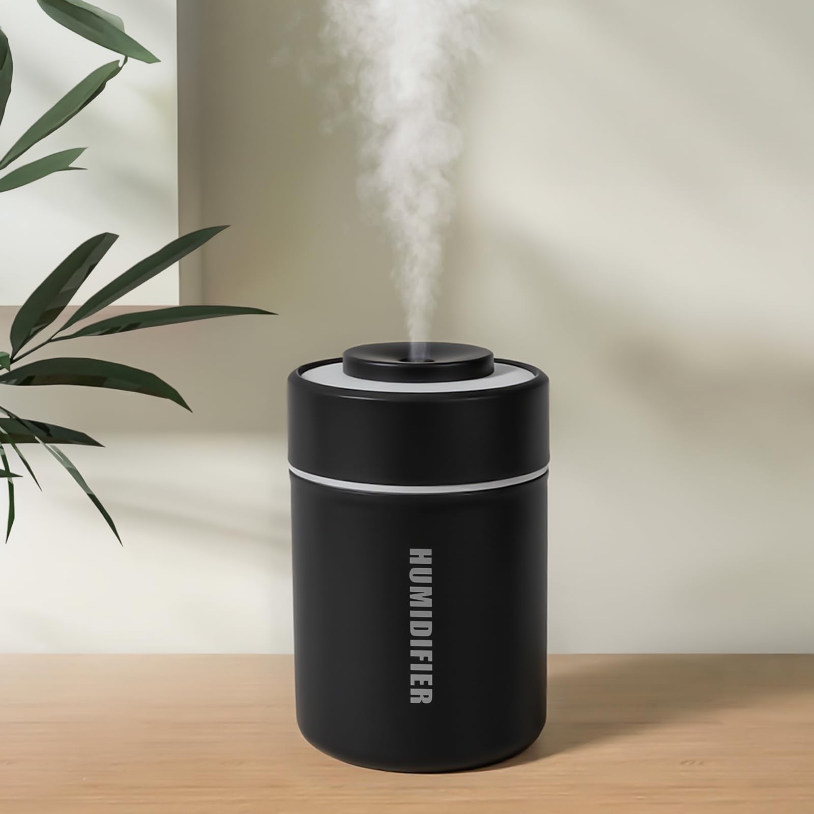 Photo 1 of Portable Mini Humidifier, 180ml USB Cool Mist Small Humidifiers for Bedroom, Personal Desktop Humidification for Car Office Travel & Indoor Plants(Black)