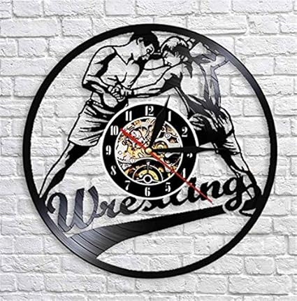 Amazon Com Wrestling Vinyl Record Wall Clock Modern Home