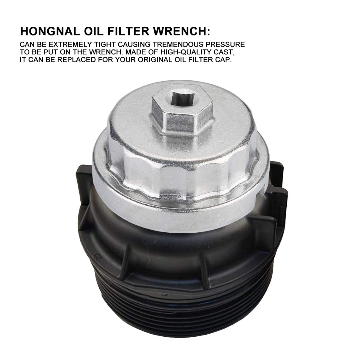 HONGNAL Oil Filter Wrench for Toyota & Lexus 2006 Engines, Oil Filter Cap with 64.5mm Cartridge Style Oil Filter System - Perfect for Corolla, Tundra, Land Cruiser, 4Runner, Sequoia & Lexus and More