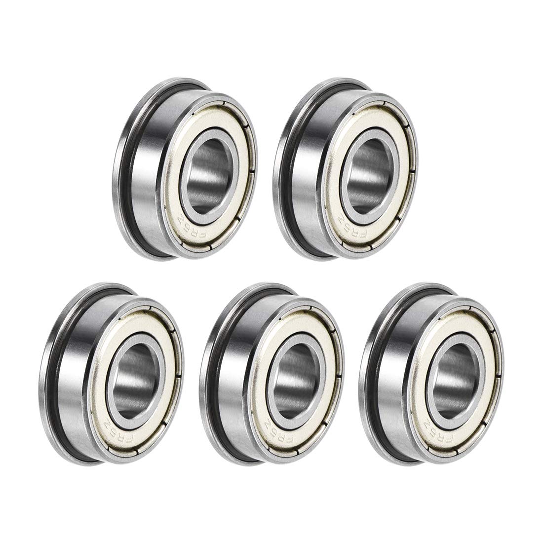 sourcing map FR6ZZ Flanged Ball Bearing 3/8"x7/8"x9/32" Double Shielded Chrome Steel Bearings 5pcs