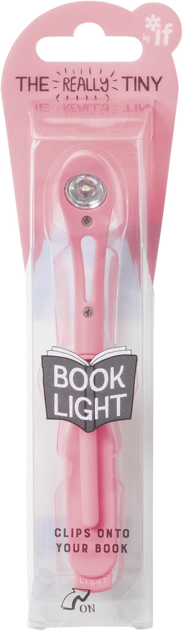 IF Pink Tiny Book Light – Clip On Flexible LED Reading Lamp with Batteries