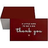 RXBC2011 Little Thank You Cards Big Thank you Notes for All Occasions 3.5 x 2 Inch Pack of 100 Wine red