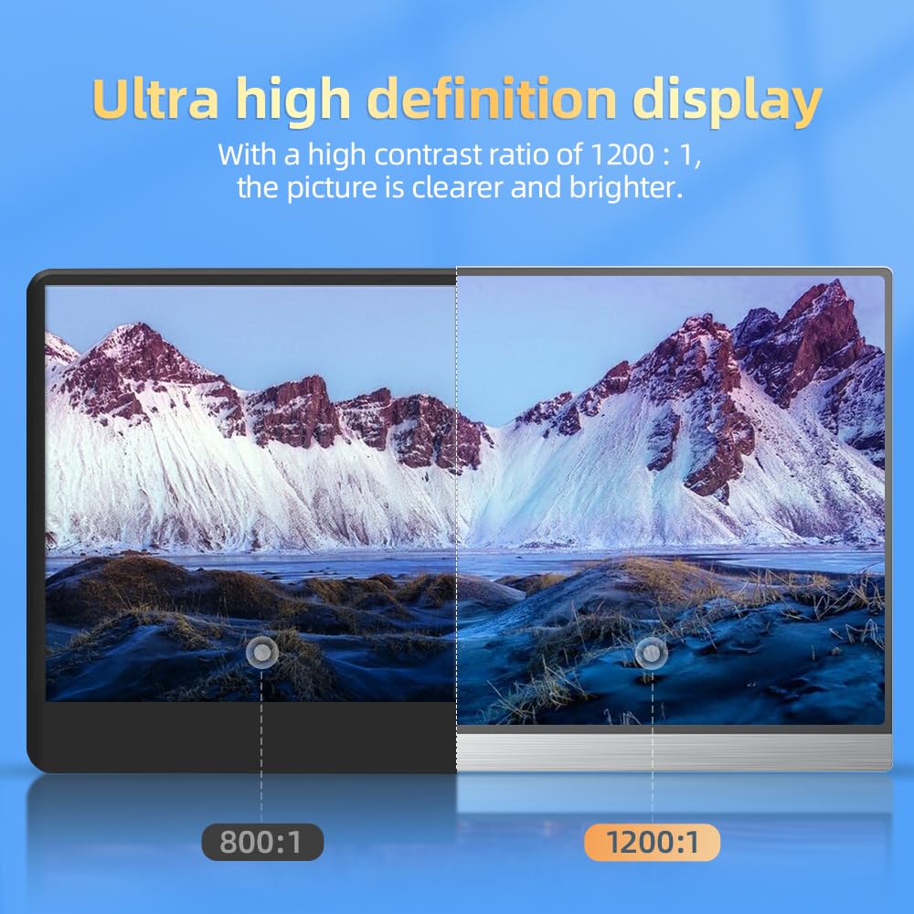 UPERFECT Portable Monitor QLED 4K 15,6 Zoll Tragbarer Monitor 100% AdobeRGB 1500:1 500Nits Metallgehäuse Mobiler Bildschirm mit Protective Case Mini HDMI USB C OTG für Laptop/PC/Phone, VESA-kompatibel