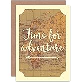 Wee Blue Coo Greeting Bon Voyage Adventure Old Map Gift 1 Sealed Greeting Card Plus Envelope Blank inside