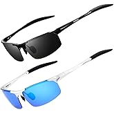 RONSOU Men Sport Al-Mg Polarized Sunglasses Unbreakable for Driving Cycling Fishing Golf