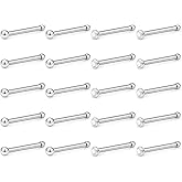 Ftovosyo Nose Ring Studs 22G 20PCS Surgical Steel Bone Nose Rings Pin Clear Diamond CZ Piercing Jewelry Women 1.5mm 2mm 2.5mm 3mm