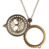 10X Portable Vintage Magnifying Glass Pendant Monocle for Reading Crafts Working Inspection Exploring (The Tree of Life)