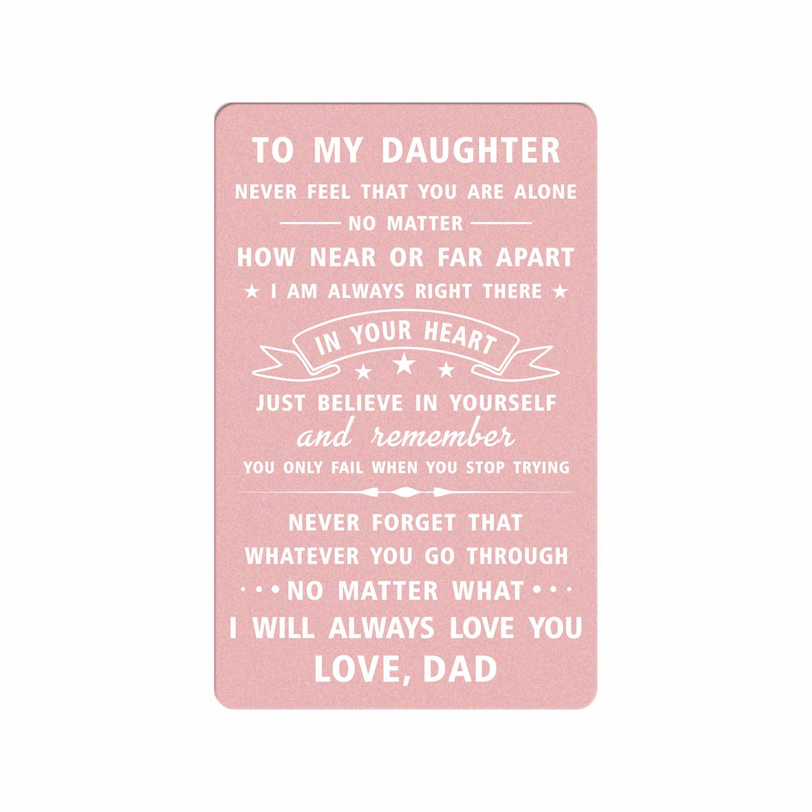 DEGASKEN Daughter Gifts from Dad, Love Daughter Wallet Card for Mothering Sunday Christmas New Job, Teen Girls Gifts Ideas