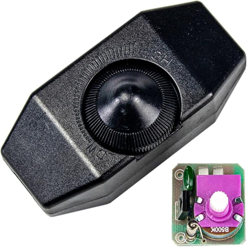 Jiuxuerim Inline Rotary Dimmer Switch Trailing Edge 220V-240V Black Plastic