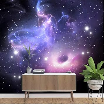 Hwhz Custom 3d Stereoscopic Universe Stars Galaxy Ceiling Mural