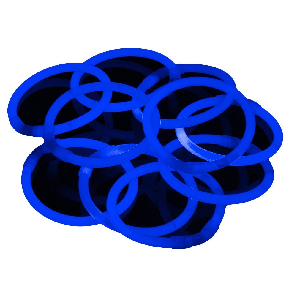 The 100 Pack Premium Glowhouse Glow Stick Bracelets Individual Colours (Blue)