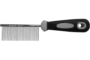 Resco Professional Anti-Static Dog, Cat, Pet Comb for Grooming, Steel Pins, Fine Tooth Spacing