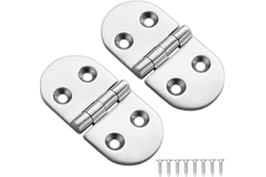 DIALESHU Heavy Duty Marine Boat Hatch Hinges, 316 Stainless Steel, 3 x 1.5-Inch Oval Hinges for Cabinet Doors with Screws (2-