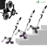 VOUNOT Folding Shopping Trolley 6 Wheels Aluminium 60L Black view 2