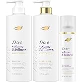 Dove Shampoo and Conditioner Set, Volume & Fullness + Advanced Dry Shampoo – Refresh & Revive Thin, Flat and Dry, Damaged Hair (3 Piece Set)