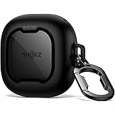 SURITCH for SHOKZ New OpenFit 2 Case Cover, Magnetic Locking Cases for SHOKZ OpenFit 2 Open-Ear Headphones, Shockproof Bumper Protective Covers with Carabiner & Keyring & Cleaner Kit, Black