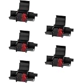 Msudoku 5 Pack IR40T IR-40T Compatible with Calculator Ink Roller Ribbon | Replacement for CP-13 MP-12D Sharp EL-1750V P23-dhv CP13 EL-1801V HR-100TM HR-170RC Printer, Black and Red